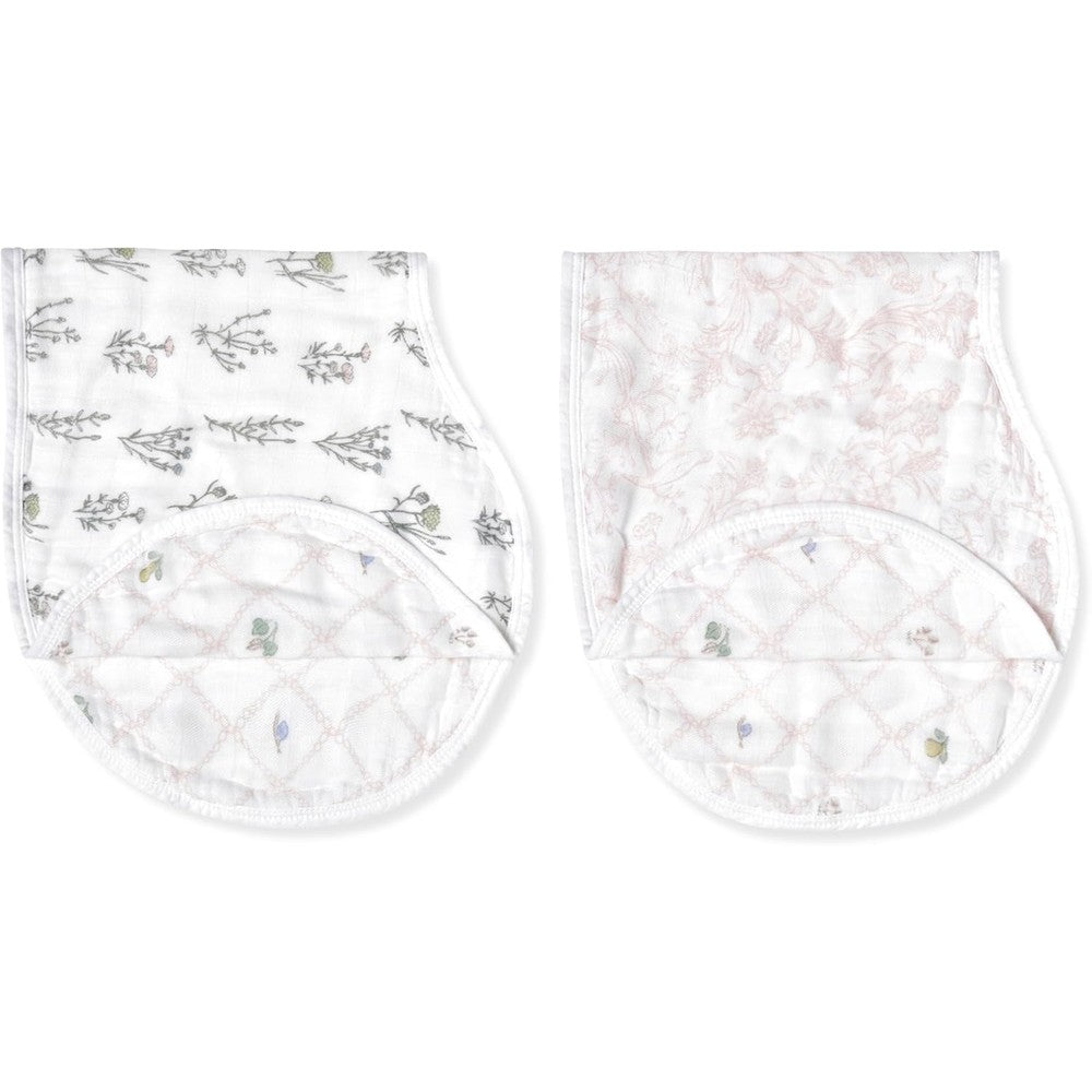 Aden + Anais Silky Soft bamboo floral burpy bib front view