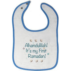 Cute Rascals Alhamdullilah First Ramadan baby bib front view