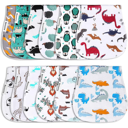 Benoxine baby burp cloths 12 pack front view