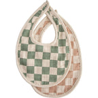 Mushie muslin baby bib 2 pack front view