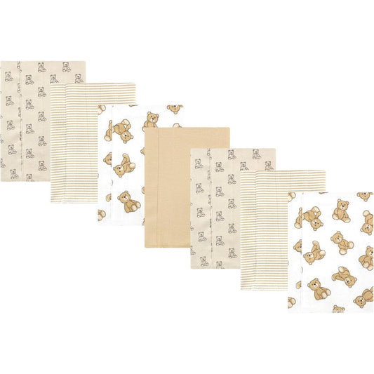Hudson Baby cotton flannel burp cloths teddy bears set