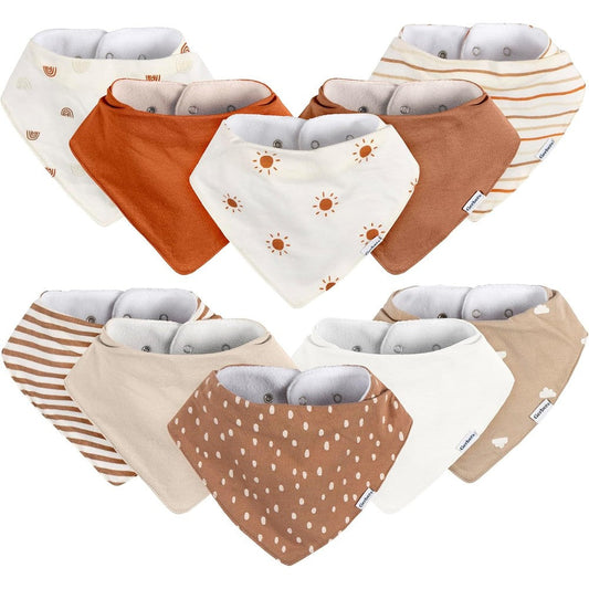 Gerber unisex baby bandana bibs 10-pack front view