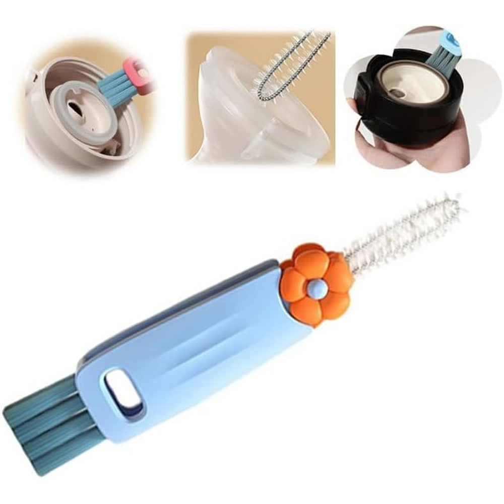 CLRZOL 3 in 1 cup lid cleaning brush blue front view