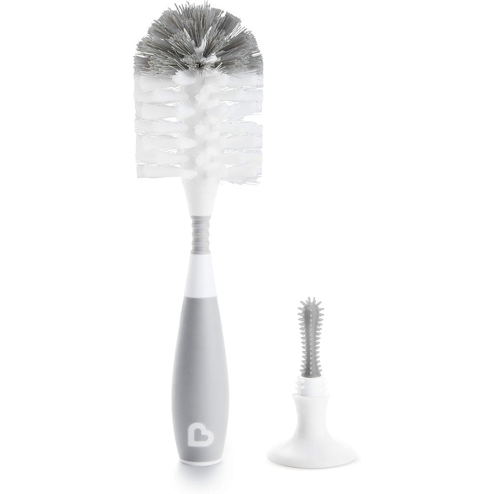 Munchkin Bristle Bottle Brush in grey color front view