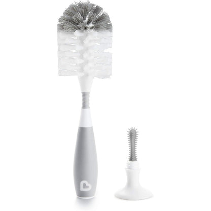 Munchkin Bristle Bottle Brush in grey color front view