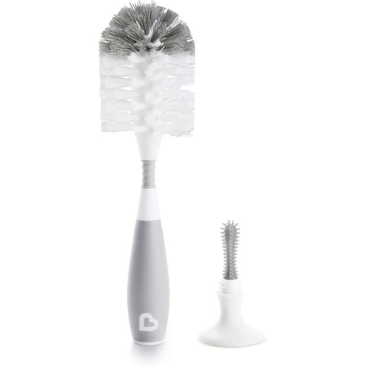 Munchkin Bristle Bottle Brush in grey color front view