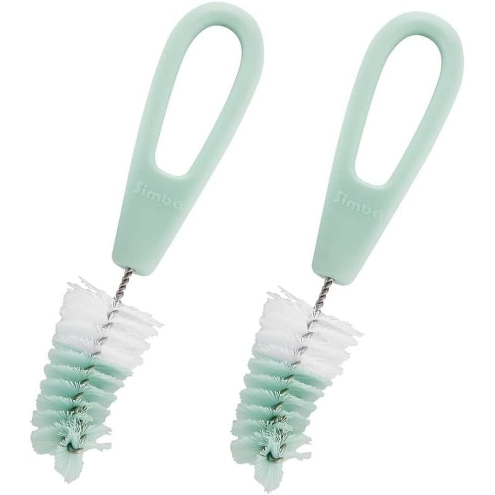 Simba Rotary Nipple Brush Green front view for baby bottles