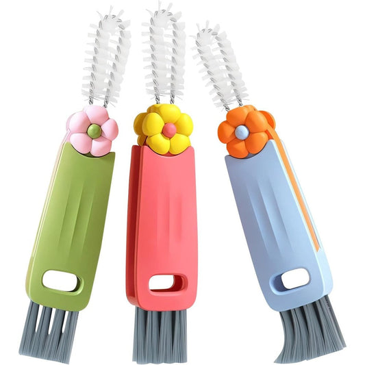 Nonendu 3 in 1 cup lid cleaning brush set front view