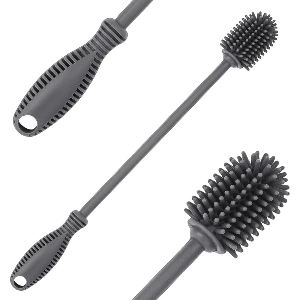 Ddluck silicone bottle cleaning brush long handle front view