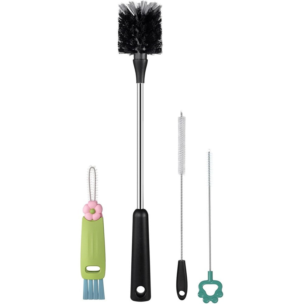 ToGeeKa 4 pack stainless steel bottle brush set front view
