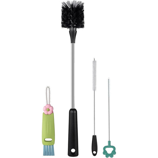 ToGeeKa 4 pack stainless steel bottle brush set front view