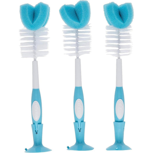 Dr. Brown's baby bottle cleaning brush set blue 3-pack