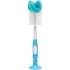 Dr. Brown's reusable sponge baby bottle cleaning brush front view in blue