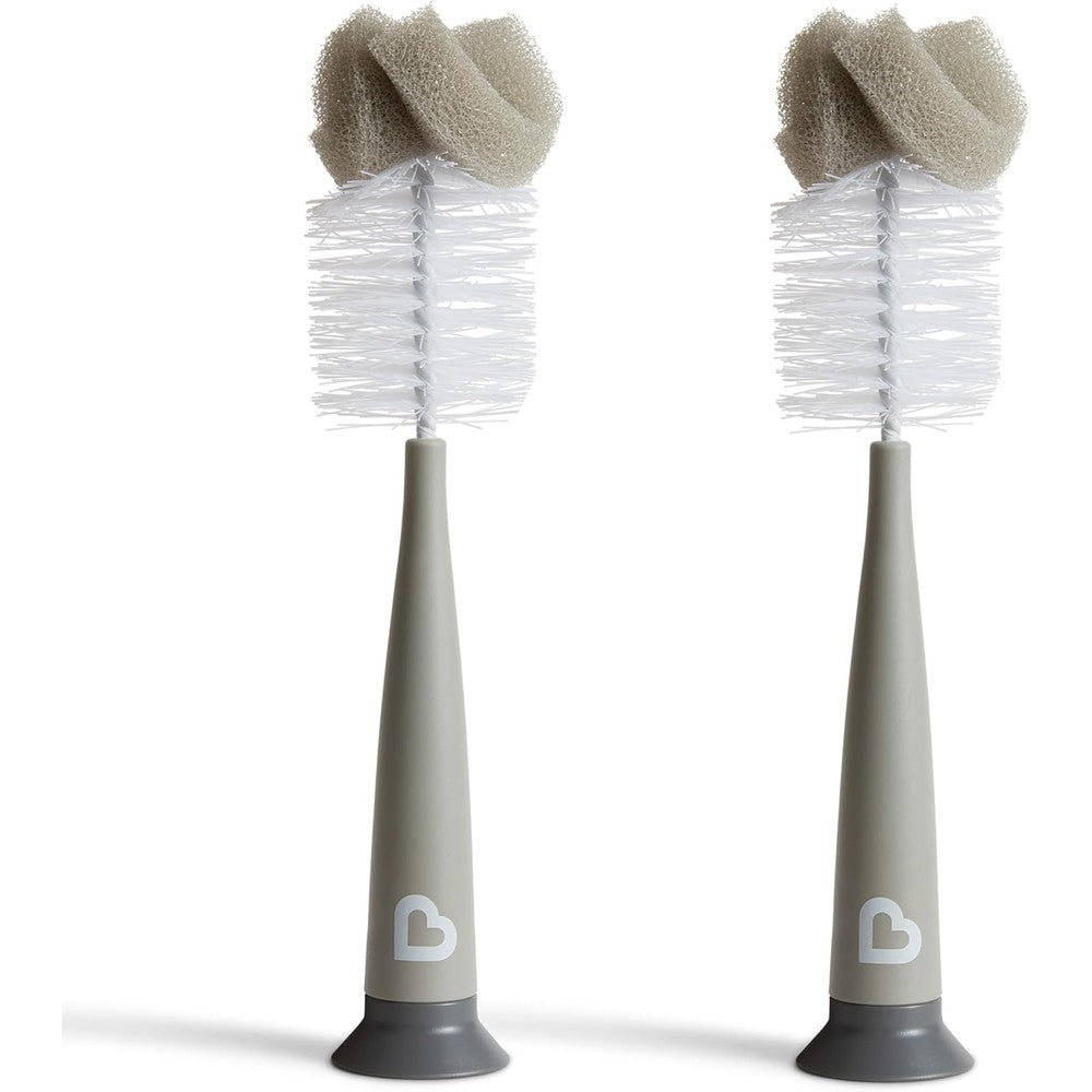 Munchkin Sponge Bottle Brush front view grey