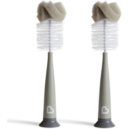Munchkin Sponge Bottle Brush front view grey