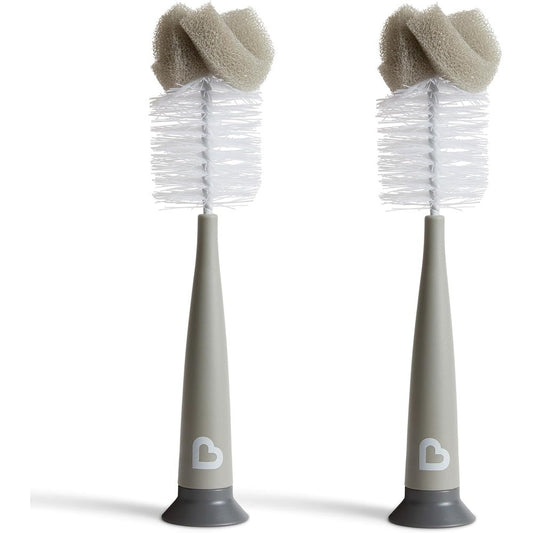 Munchkin Sponge Bottle Brush front view grey