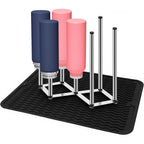 Enprotty stainless steel bottle drying rack front view on kitchen counter