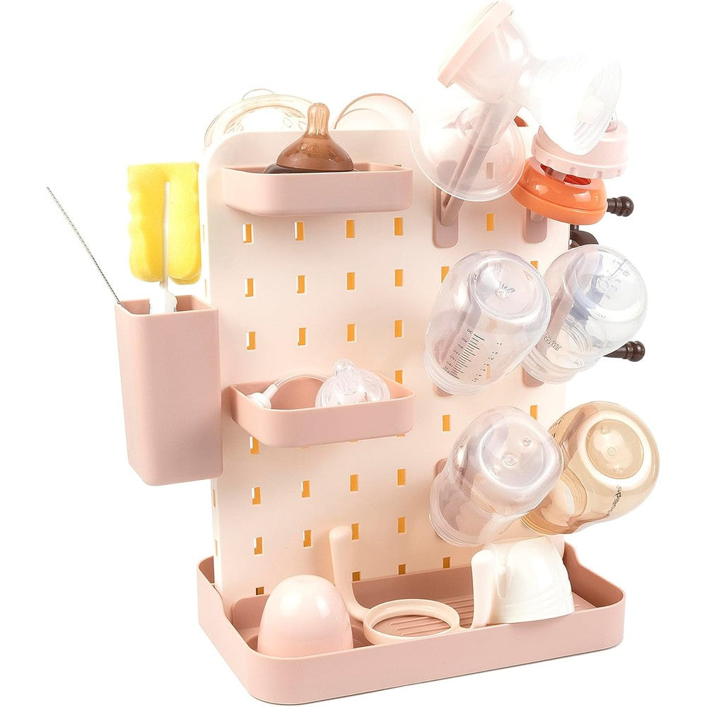 AKS B2C baby bottle drying rack front view pink