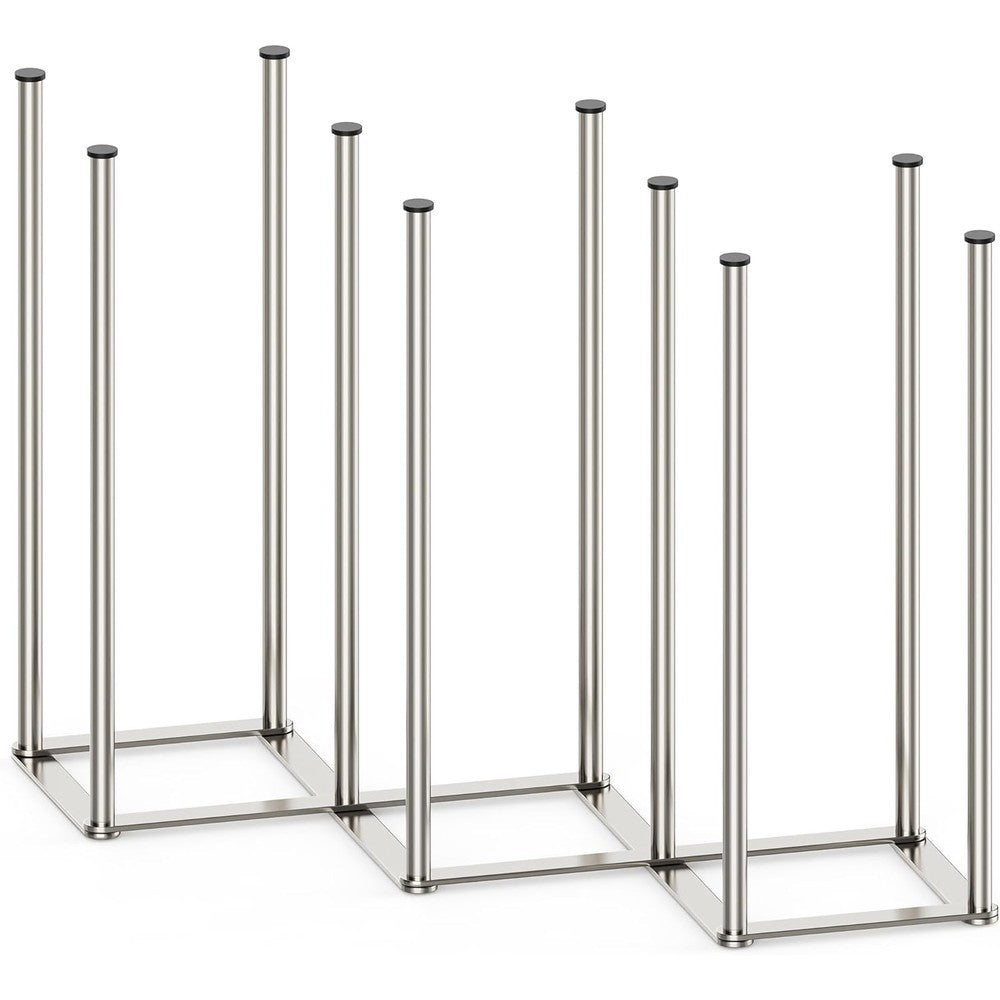 Pluvon foldable baby bottle drying rack silver front view
