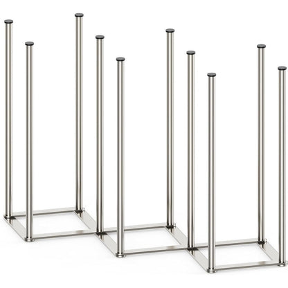 Pluvon foldable baby bottle drying rack silver front view
