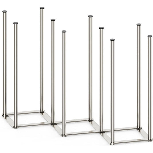 Pluvon foldable baby bottle drying rack silver front view