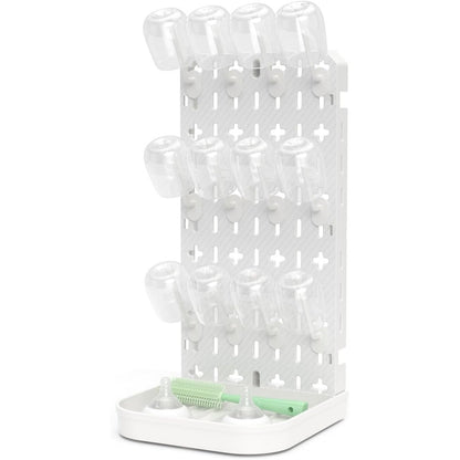 Clesoo Baby Bottle Drying Rack front view in white