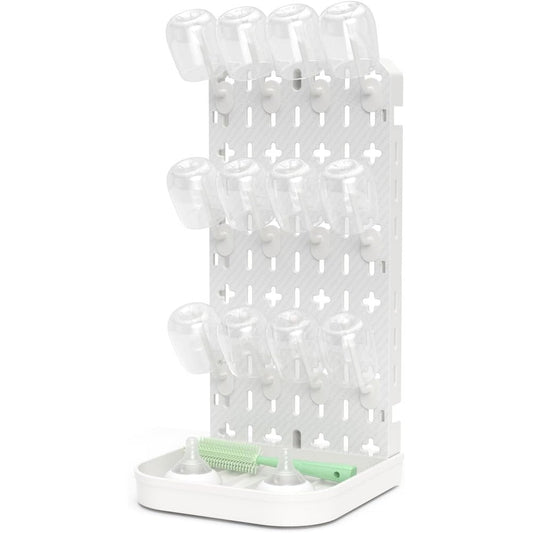 Clesoo Baby Bottle Drying Rack front view in white