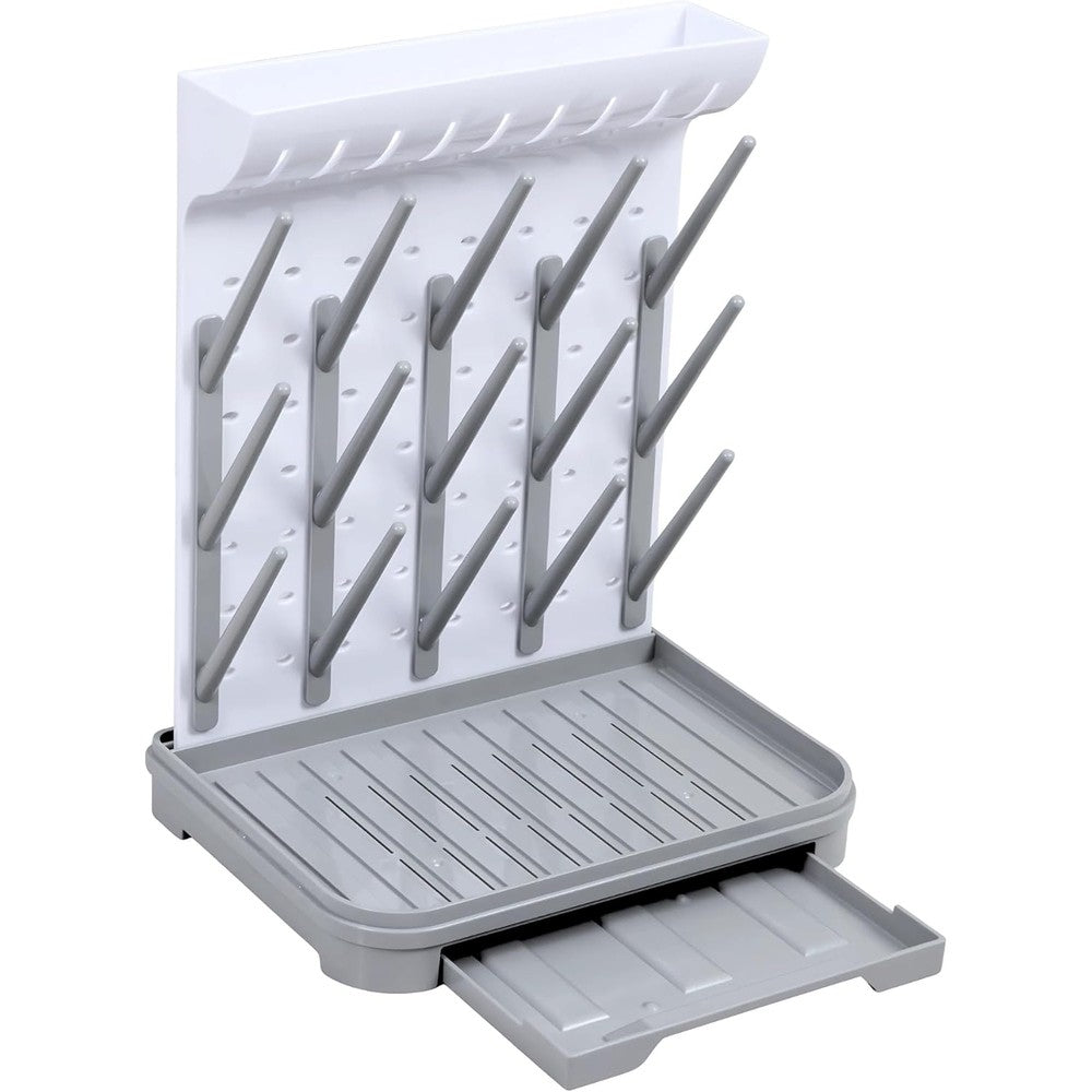 Velakade large vertical baby bottle drying rack front view on kitchen counter