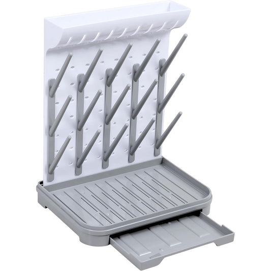 Velakade large vertical baby bottle drying rack front view on kitchen counter