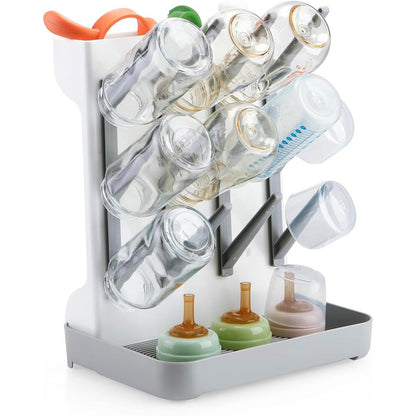 PandaEar baby bottle drying rack front view grey
