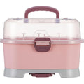 Zdolmy baby bottle drying rack storage box pink front view
