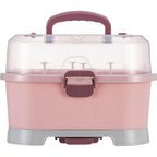 Zdolmy baby bottle drying rack storage box pink front view