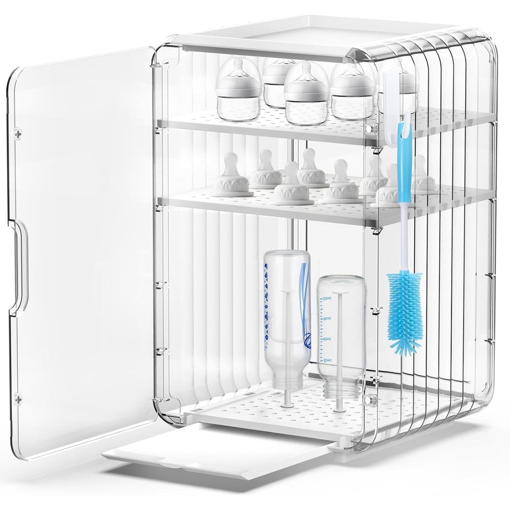 Xangnier baby bottle organizer front view on kitchen counter