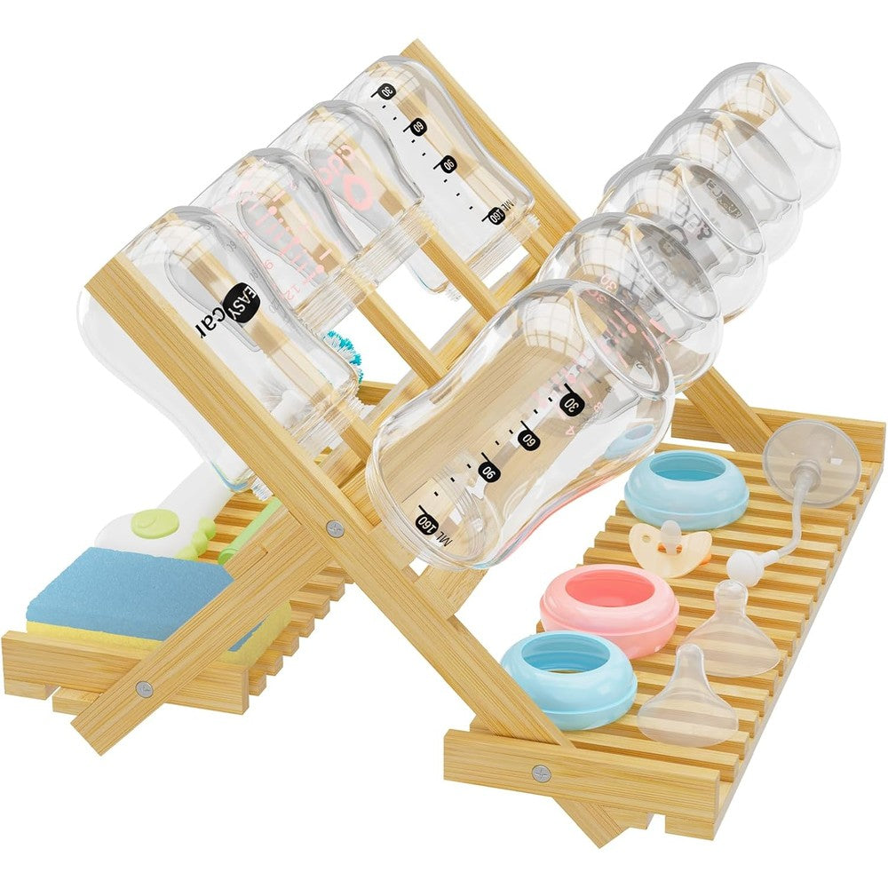 Msoesticc.dl bamboo baby bottle drying rack front view