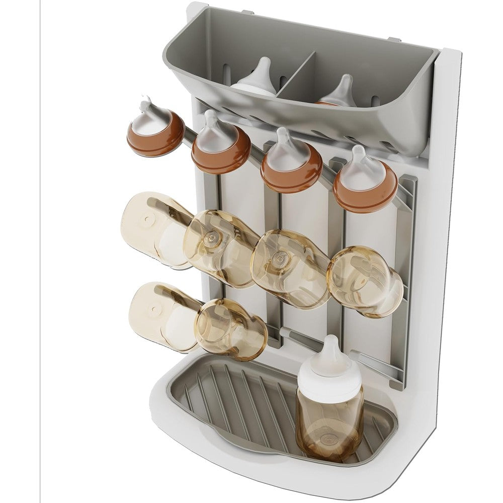 Ieek baby bottle drying rack grey and white vertical tower
