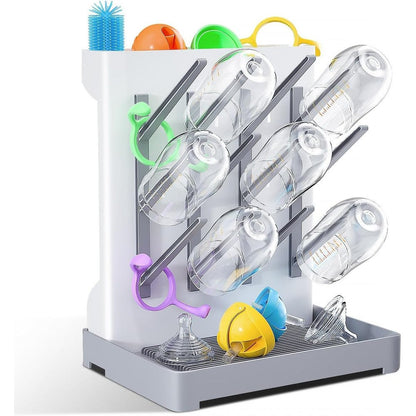 Wonder Digital baby bottle drying rack front view on kitchen counter