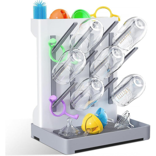 Wonder Digital baby bottle drying rack front view on kitchen counter