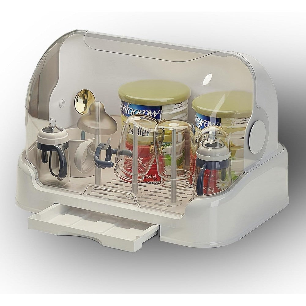 Zdolmy baby bottle drying rack and storage box front view
