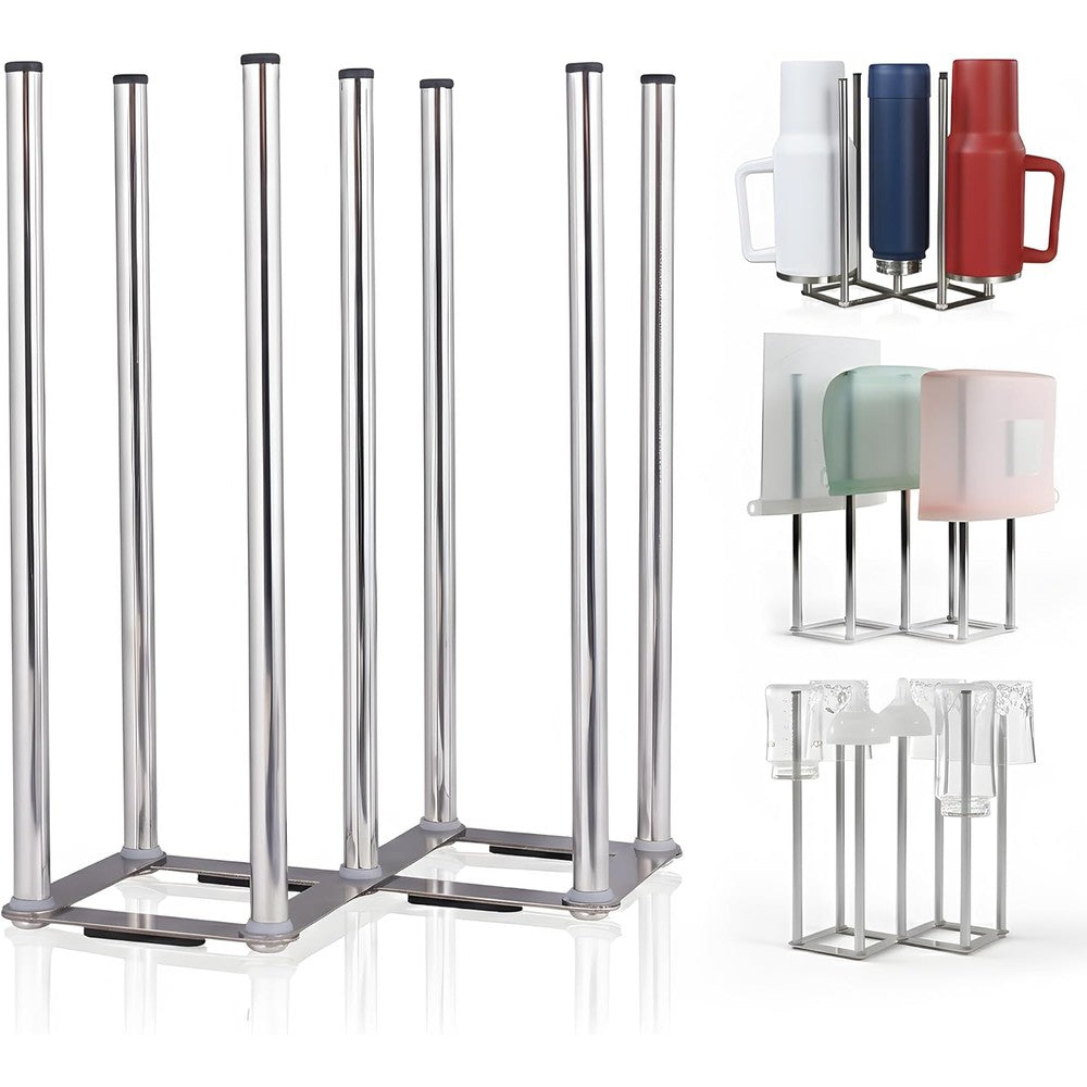 Ansothin Stainless Steel Water Bottle Drying Rack front view