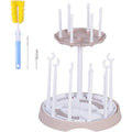 Dijiameiya double layer baby bottle drying rack in pink