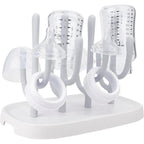 Hourise baby bottle drying rack front view with bottles