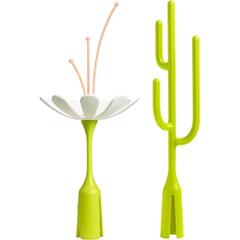 Boon Poke and Stem drying rack accessories front view for baby bottles