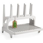 PopYum Seattle Gray Space Saving Drying Rack front view on kitchen counter