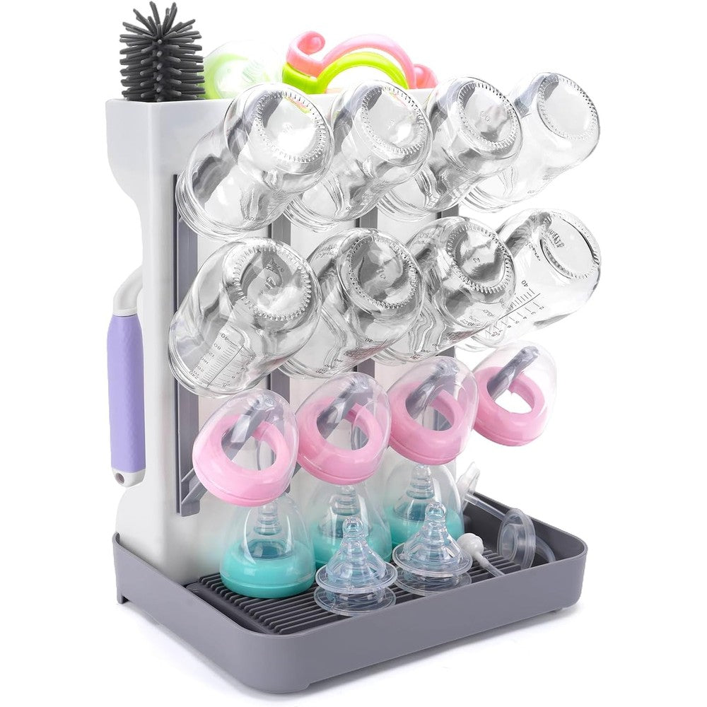 Zyloha baby bottle drying rack gray front view