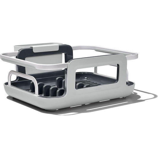 OXO Good Grips aluminum over the sink dish rack front view