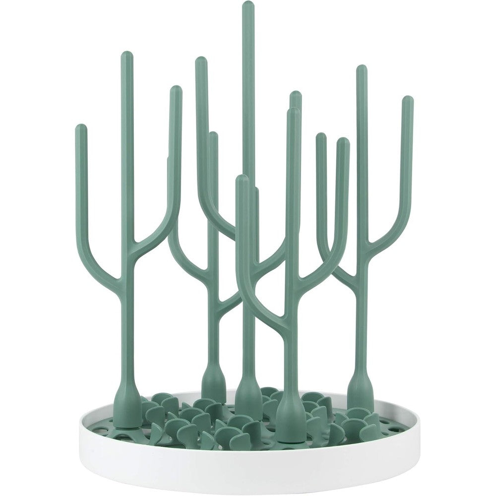 Boon Desert Countertop Baby Bottle Drying Rack front view in green