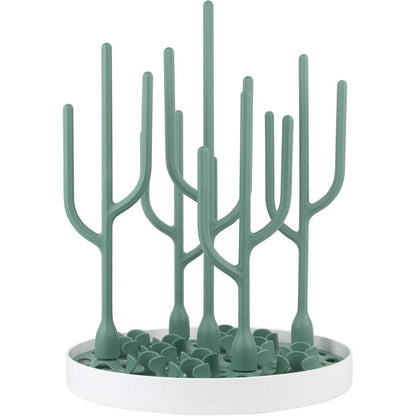 Boon Desert Countertop Baby Bottle Drying Rack front view in green