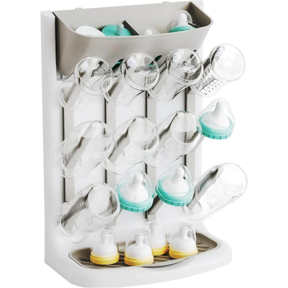 Yieach Larger Vertical Baby Bottle Drying Rack front view grey