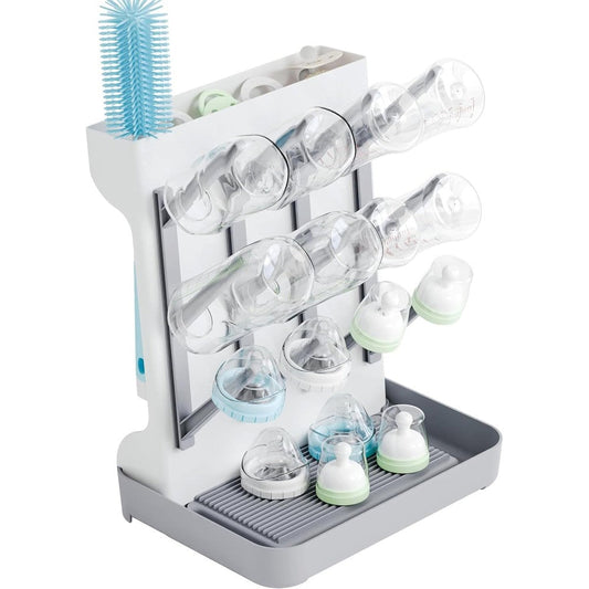 SuoXing vertical baby bottle drying rack front view on kitchen counter