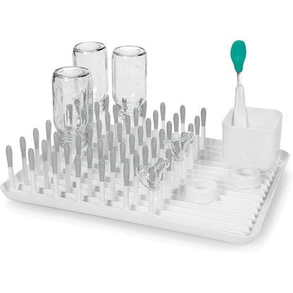 Oxo Tot Bottle Drying Rack Gray front view on kitchen counter